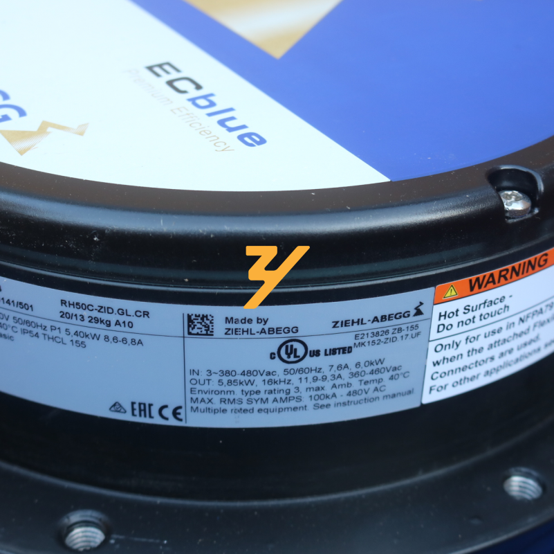 ZIEHL-ABEGG EC centrifugal fan RH50C-ZID.GL.CR variable frequency cooling industrial fan, brand new and original